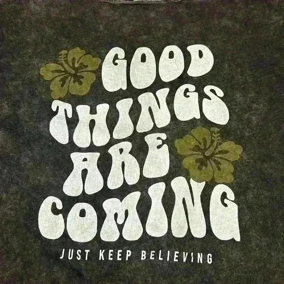 Caution to the Wind Graphic Black Distressed T-Shirt 100% Cotton Women Sz Medium - Picture 6 of 9